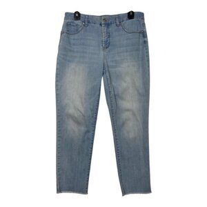 Chicos So Slimming Girlfriend Raw Hem Crop Jeans~Size 0.5 (S/6)~Light Blue